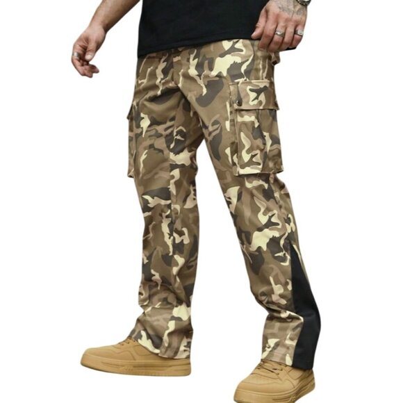 Shein Manfinity LEGND Men's Casual Front Tie-Up Pocket Camouflage Pants - Size M - Picture 1 of 7